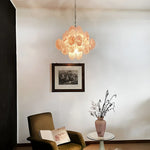 Vintage Murano Pink Disks Chandelier