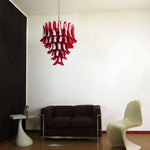 Vintage Red Murano Glass Petals Chandelier