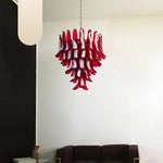 Vintage Red Murano Glass Petals Chandelier