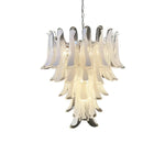 Vintage Transparent Murano Glass Petals Chandelier