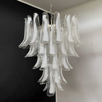 Vintage Transparent Murano Glass Petals Chandelier