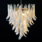Vintage Transparent Murano Glass Petals Chandelier
