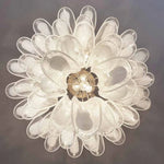 Vintage Transparent Murano Glass Petals Chandelier