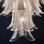 Vintage Transparent Murano Glass Petals Chandelier