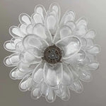 Vintage Transparent Murano Glass Petals Chandelier