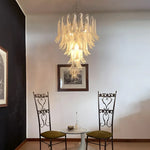 Vintage Transparent Murano Glass Petals Chandelier