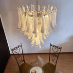 Vintage Transparent Murano Glass Petals Chandelier