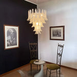 Vintage Transparent Murano Glass Petals Chandelier