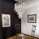 Vintage Transparent Murano Glass Petals Chandelier