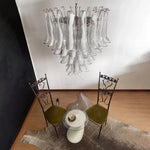 Vintage Transparent Murano Glass Petals Chandelier