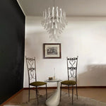 Vintage Transparent Murano Glass Petals Chandelier