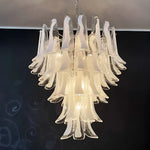 Vintage Transparent Murano Glass Petals Chandelier