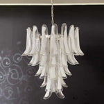 Vintage Transparent Murano Glass Petals Chandelier