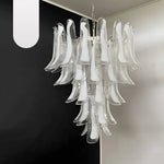 Vintage Transparent Murano Glass Petals Chandelier