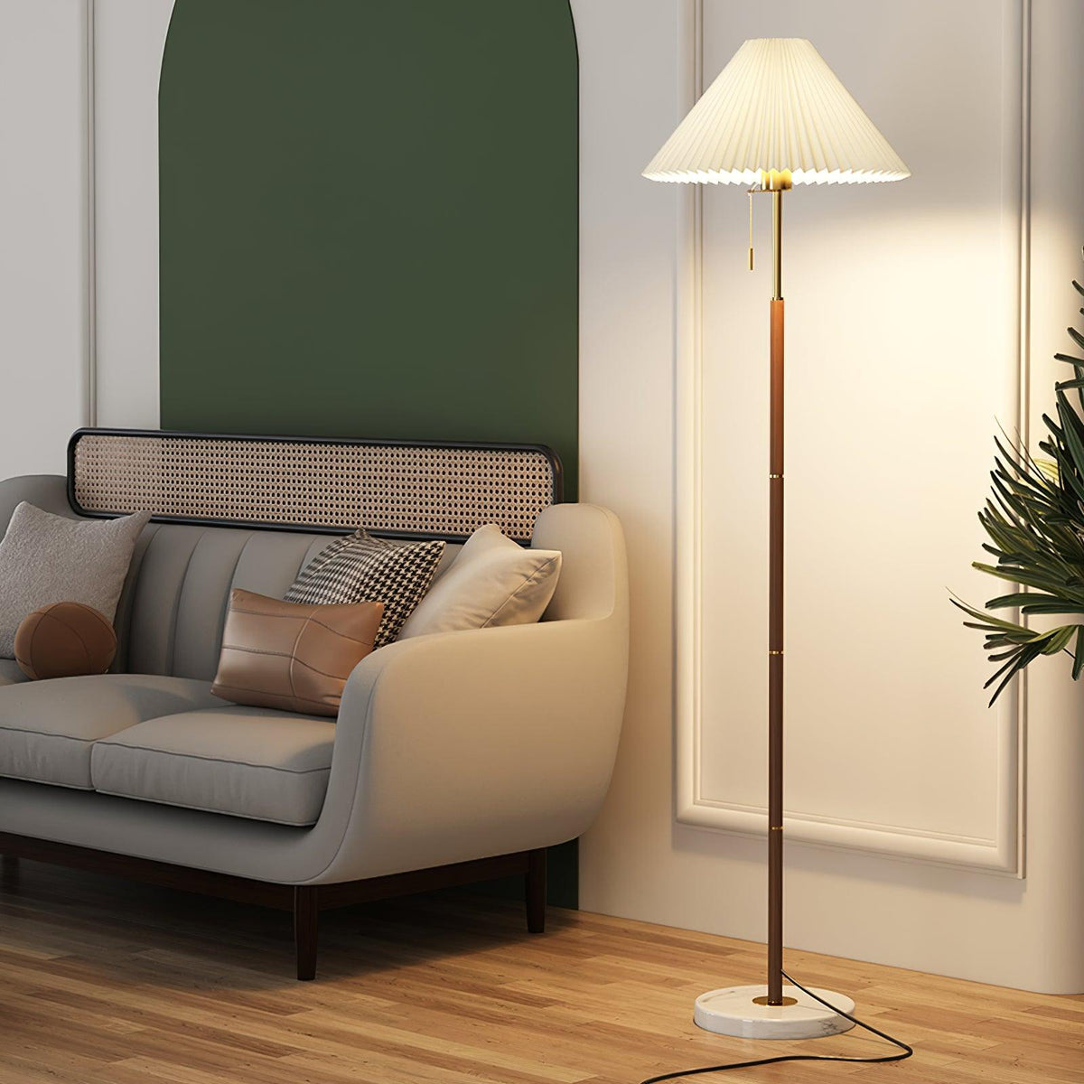 Vintage Pleated Floor Lamp