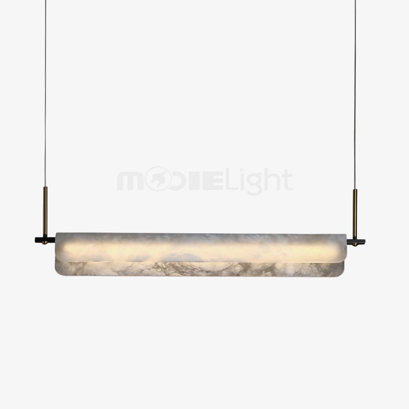 Modern Alabaster LED Pendant Light | Luxury Brass Chandelier for Dining Room & Living Room