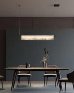 Modern Alabaster LED Pendant Light | Luxury Brass Chandelier for Dining Room & Living Room
