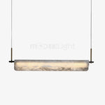 Modern Alabaster LED Pendant Light | Luxury Brass Chandelier for Dining Room & Living Room