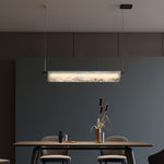 Modern Alabaster LED Pendant Light | Luxury Brass Chandelier for Dining Room & Living Room