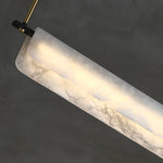 Modern Alabaster LED Pendant Light | Luxury Brass Chandelier for Dining Room & Living Room