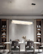 Modern Alabaster LED Pendant Light | Luxury Brass Chandelier for Dining Room & Living Room