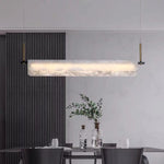 Modern Alabaster LED Pendant Light | Luxury Brass Chandelier for Dining Room & Living Room