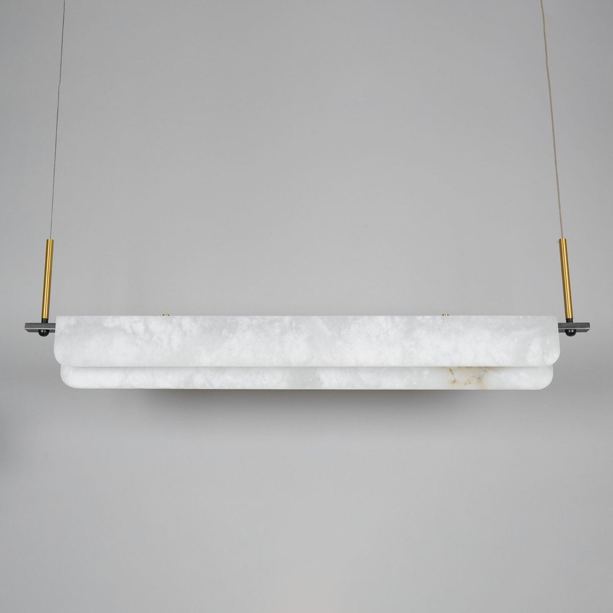 Modern Alabaster LED Pendant Light | Luxury Brass Chandelier for Dining Room & Living Room