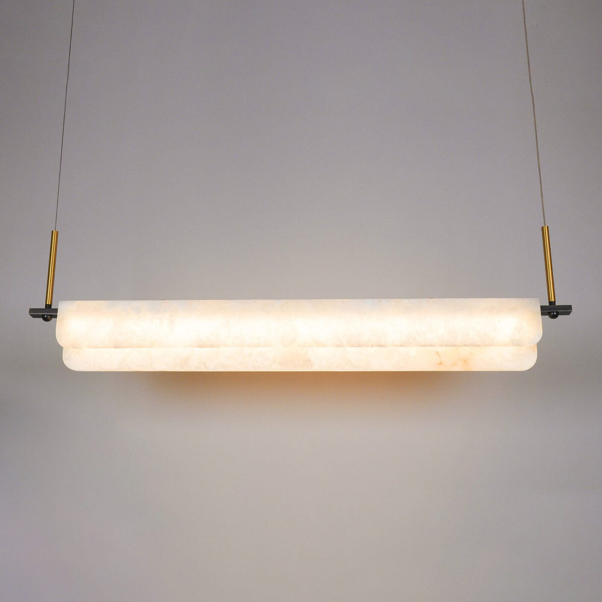 Modern Alabaster LED Pendant Light | Luxury Brass Chandelier for Dining Room & Living Room