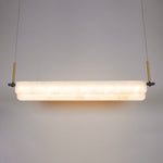 Modern Alabaster LED Pendant Light | Luxury Brass Chandelier for Dining Room & Living Room