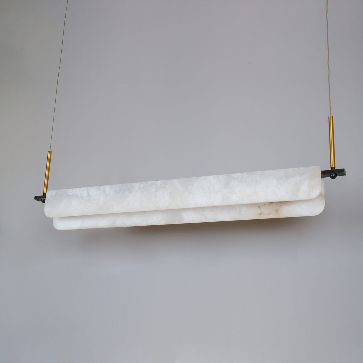 Modern Alabaster LED Pendant Light | Luxury Brass Chandelier for Dining Room & Living Room