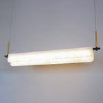 Modern Alabaster LED Pendant Light | Luxury Brass Chandelier for Dining Room & Living Room