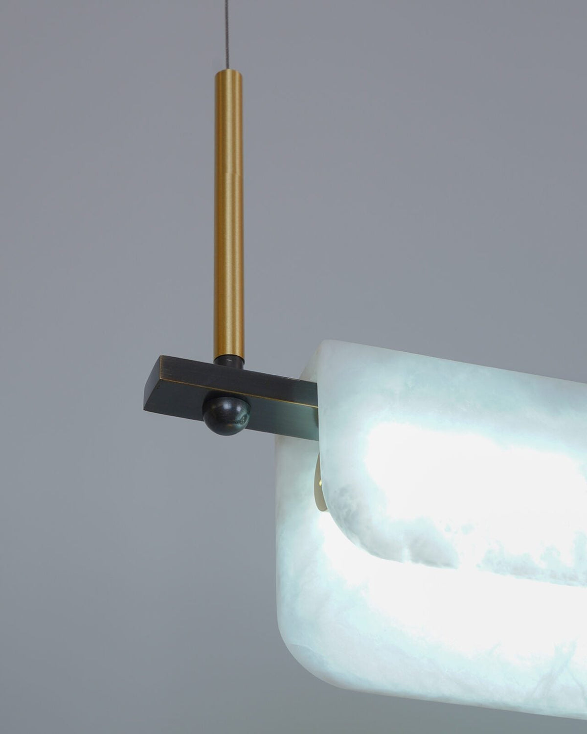 Modern Alabaster LED Pendant Light | Luxury Brass Chandelier for Dining Room & Living Room