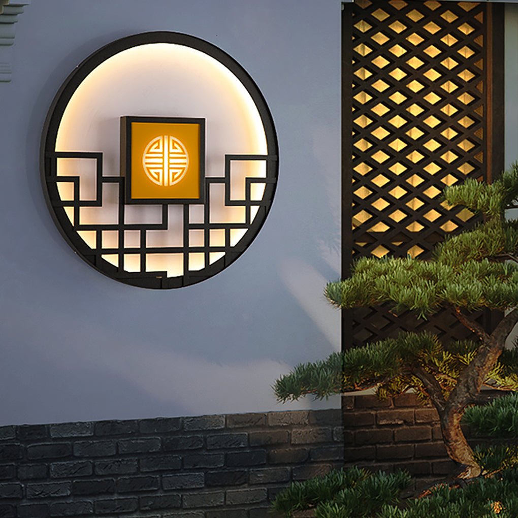 Asian Style Outdoor Led Landscape Decorative Lighting Wall Lamp For Villa Courtyard