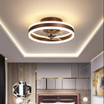 16 Circular Dimmable Modern Ceiling Fan Light Flush Mount Led Chandelier With Fan