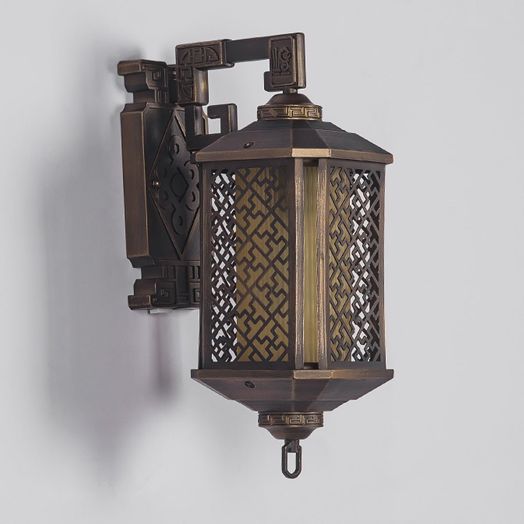 Classical Hollow Pattern Outdoor Waterproof Wall Lamp For Villa Courtyard Corridor