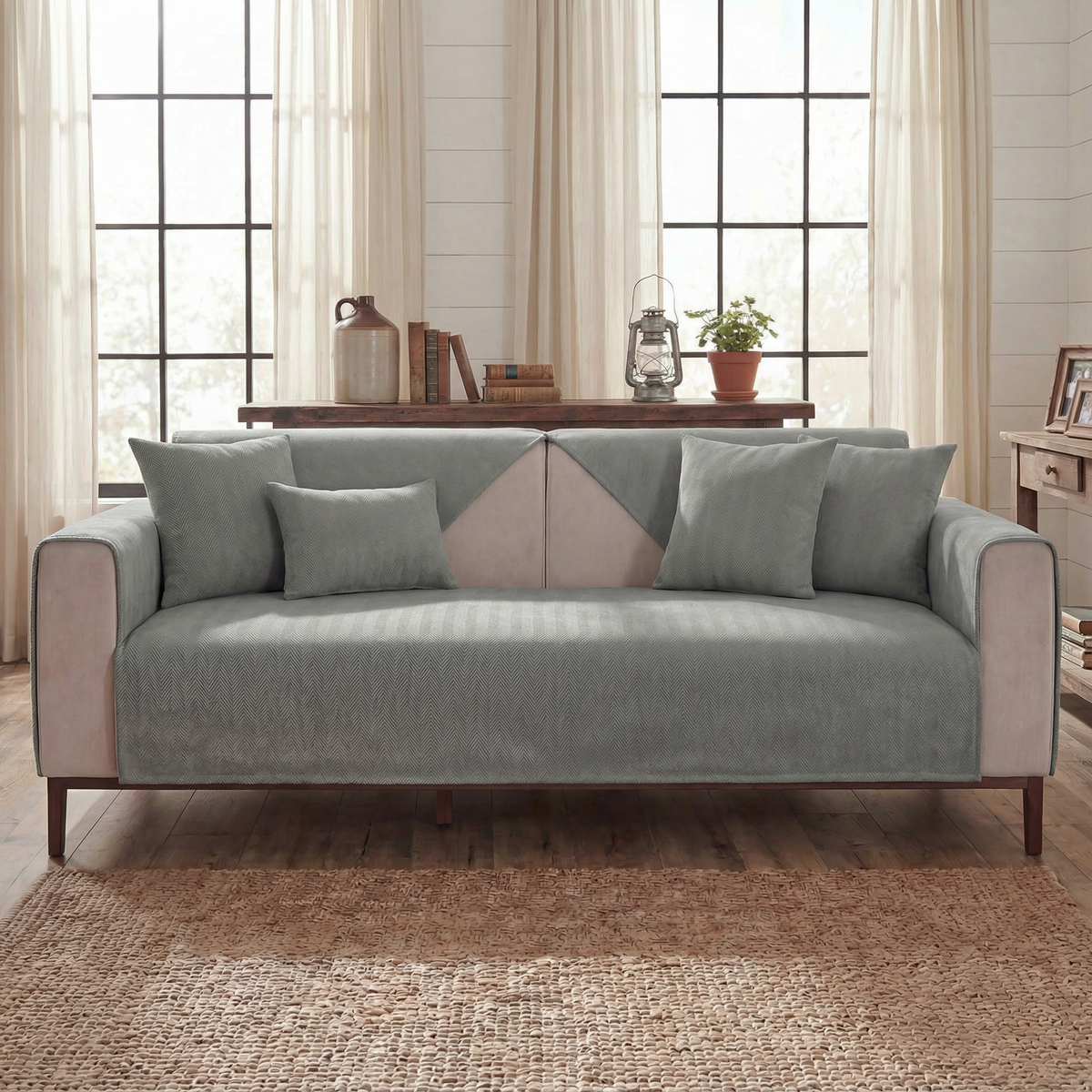 TheCarGoods Premium Chenille Herringbone Sofa & Couch Cover