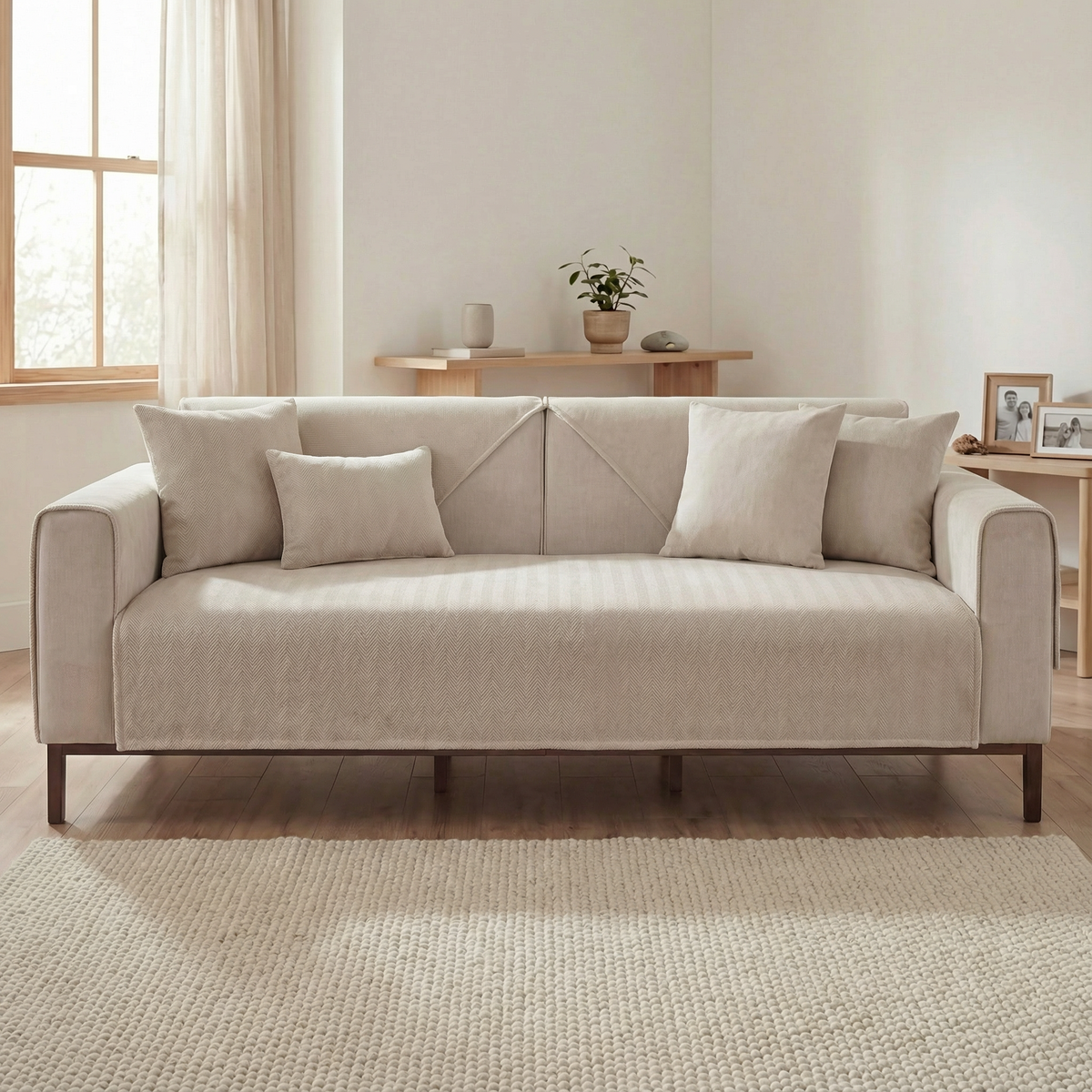 TheCarGoods Premium Chenille Herringbone Sofa & Couch Cover