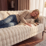 TheCarGoods Winter Warm Super Soft Rabbit Plush Sofa Cover