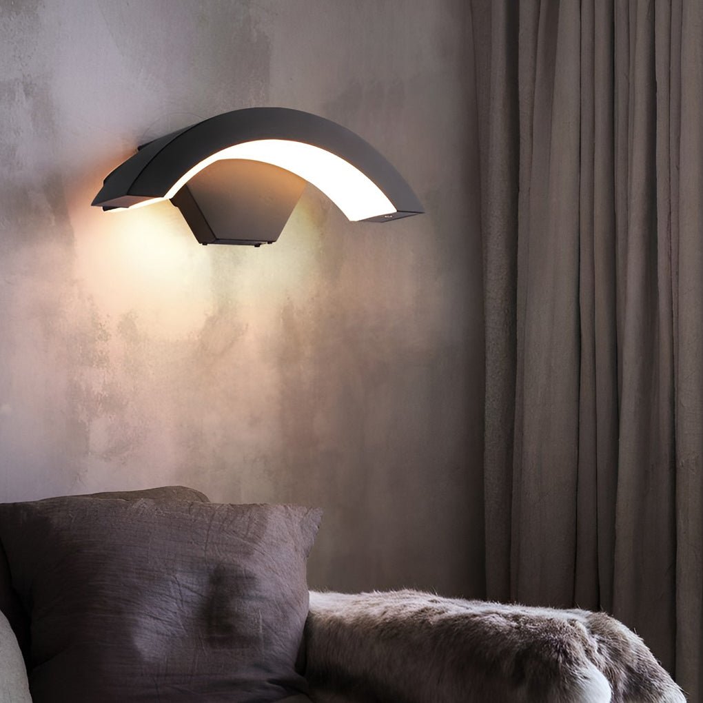 Classic Curved Glow Led Wall Light Outdoor Downlights Porch Wall Mounted Sconce