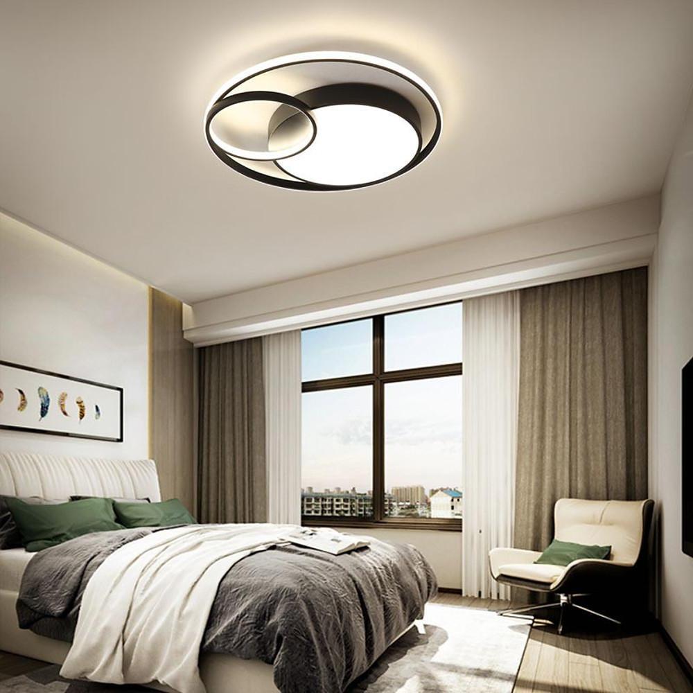 Modern Led Three Circle Ceiling Light Round Flush Mount Lighting Fixture
