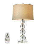25 Inch Light Through Stacked Spheres Crystal Table Lamp