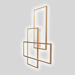 Overlapping Rectangles Aluminum Geometric Style Flush Mount Lighting Led Ceiling Light