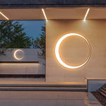 Minimalist Creative Outdoor Round Moon Led Waterproof Exterior Wall Sconces