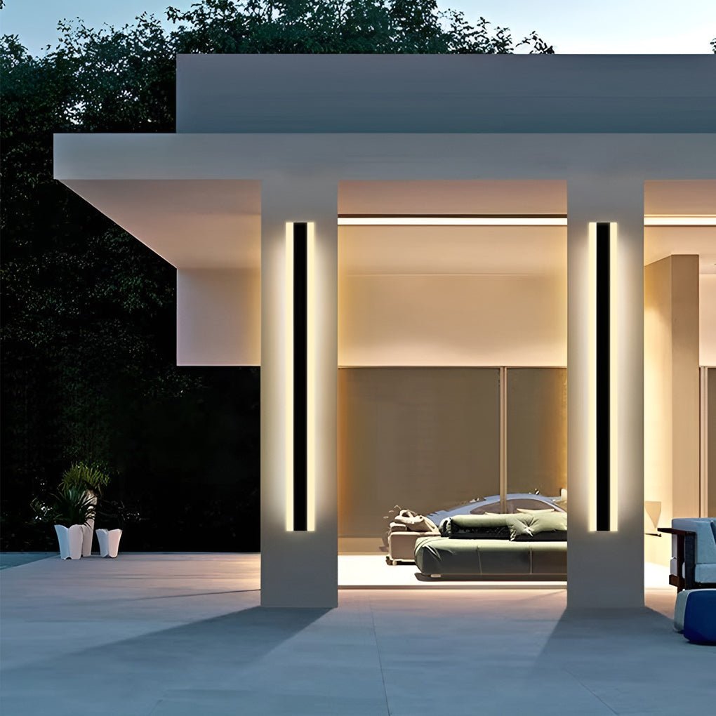 Linear Led Long Outdoor Wall Light Minimalist Exterior Wall Mount Lights Waterproof For Porch