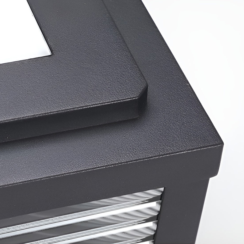 Square Ribbed Glass Outdoor Pier Mount Post Light