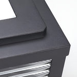 Square Ribbed Glass Outdoor Pier Mount Post Light