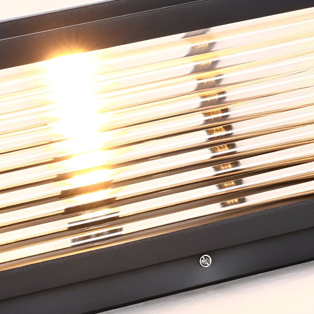 Square Ribbed Glass Outdoor Pier Mount Post Light