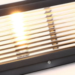 Square Ribbed Glass Outdoor Pier Mount Post Light