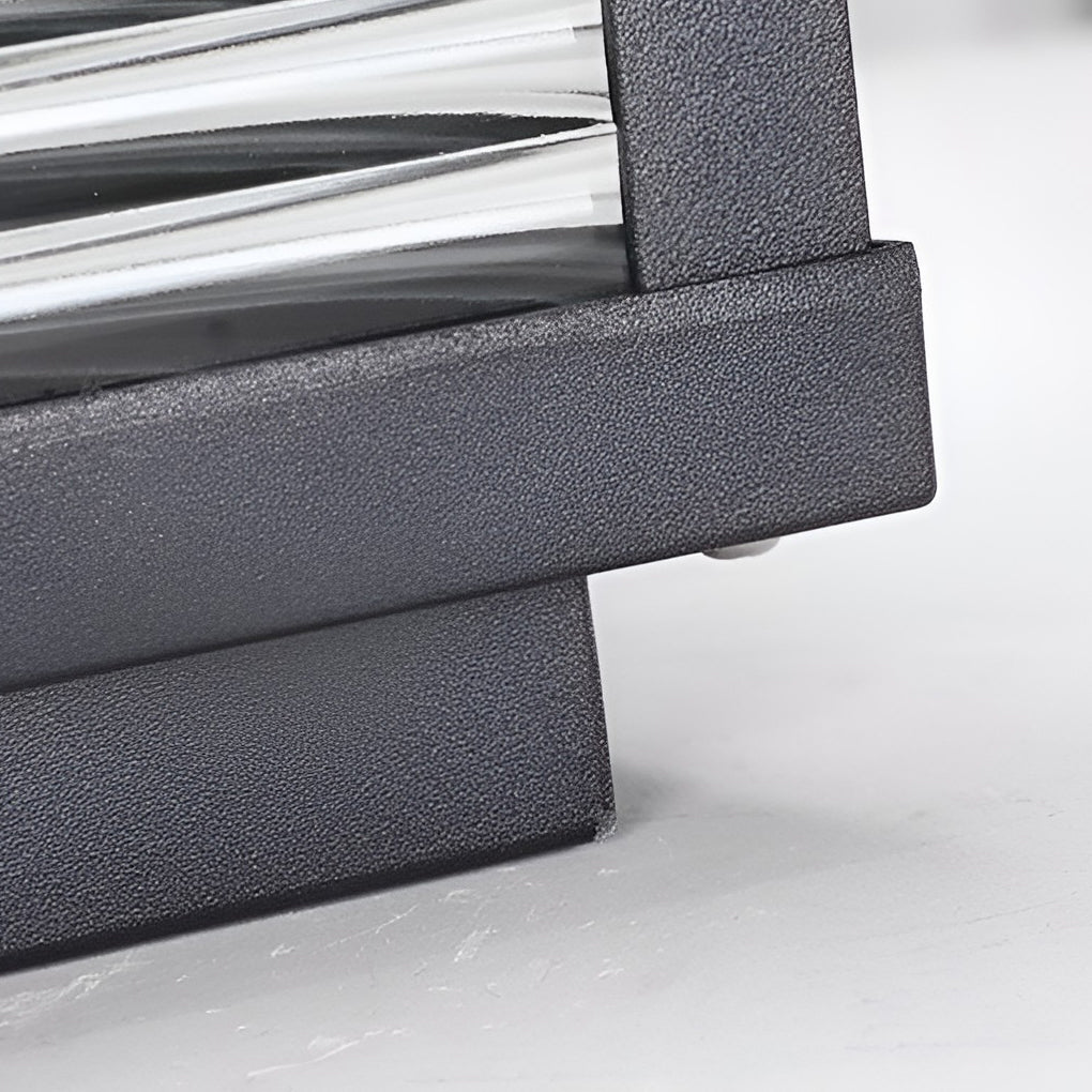 Square Ribbed Glass Outdoor Pier Mount Post Light