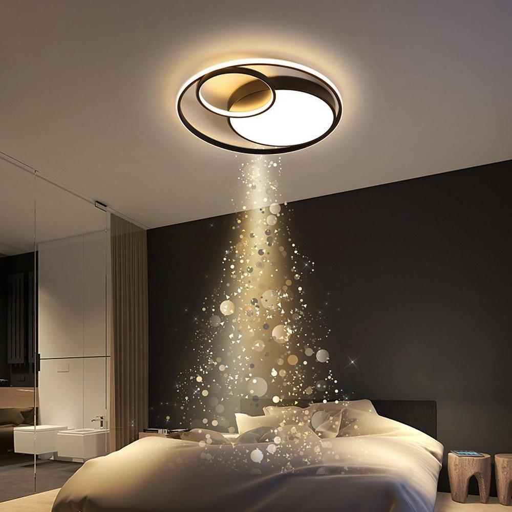 Modern Led Three Circle Ceiling Light Round Flush Mount Lighting Fixture